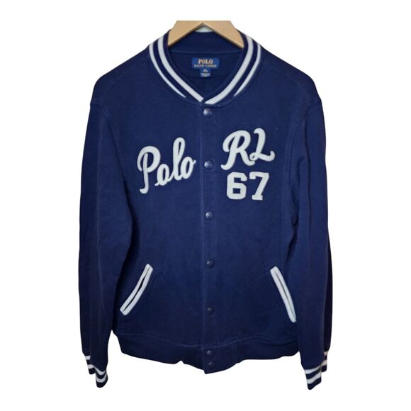 Polo Ralph Lauren Varsity Jacket XL Youth Men's Women's Medium 67 Script Logo - Picture 1 of 11